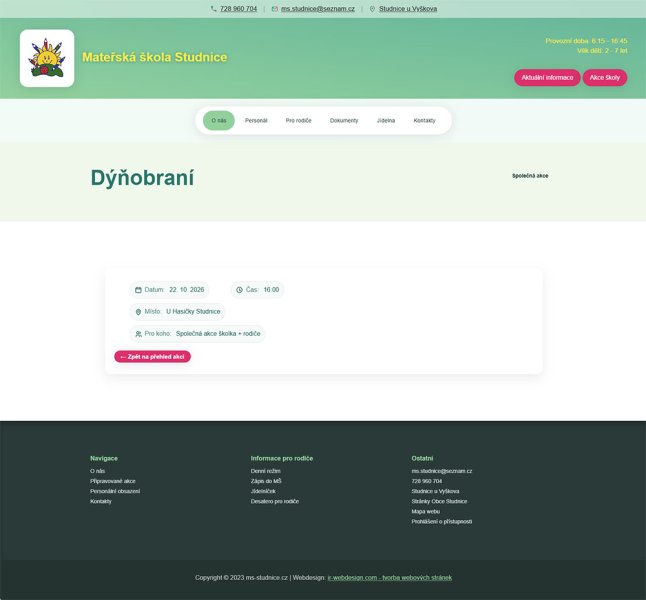 Web pro MŠ Studnice