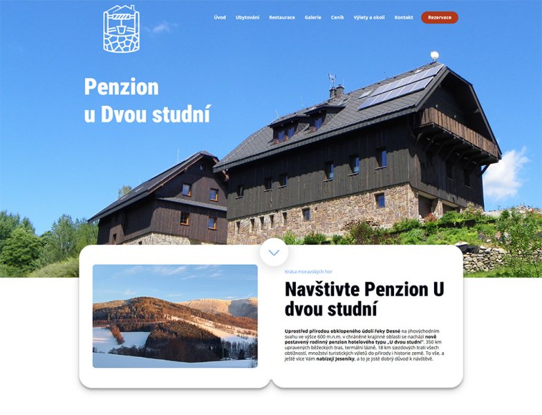 Webové stránky Penzionu u Dvou studní