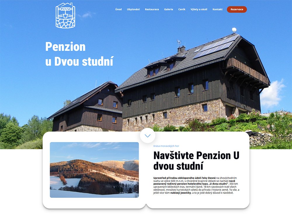 Webové stránky Penzionu u Dvou studní
