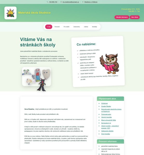 Web pro MŠ Studnice