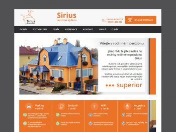 Grafika webu pro penzion Sirius ve Vyškově