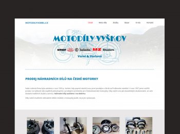Motodíly Vyškov - webové stránky s kresbou